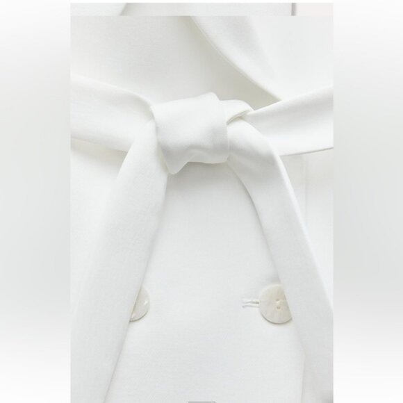 ZARA LONG BELTED DOUBLE BREASTED VEST - Picture 7 of 7